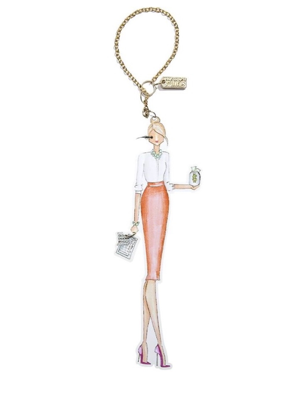 NWT WINKS Finance girl metal charm